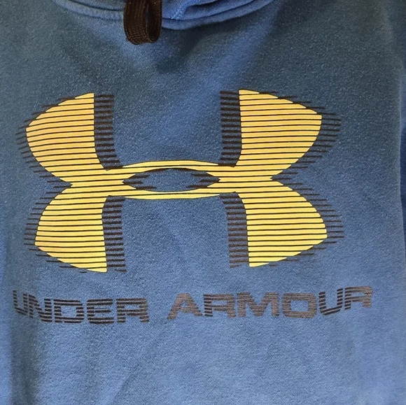 Unisex Blue & Neon Yellow UNDER ARMOUR pullover HOODIE Size XL - Picture 3 of 5